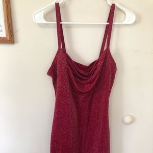 Cocktail dress red sparkles glitter